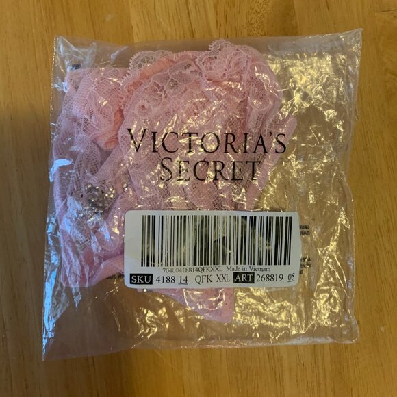 NWT Victoria's Secret Shine Strap Rose Lace Panty Size XXL - Picture 3 of 6